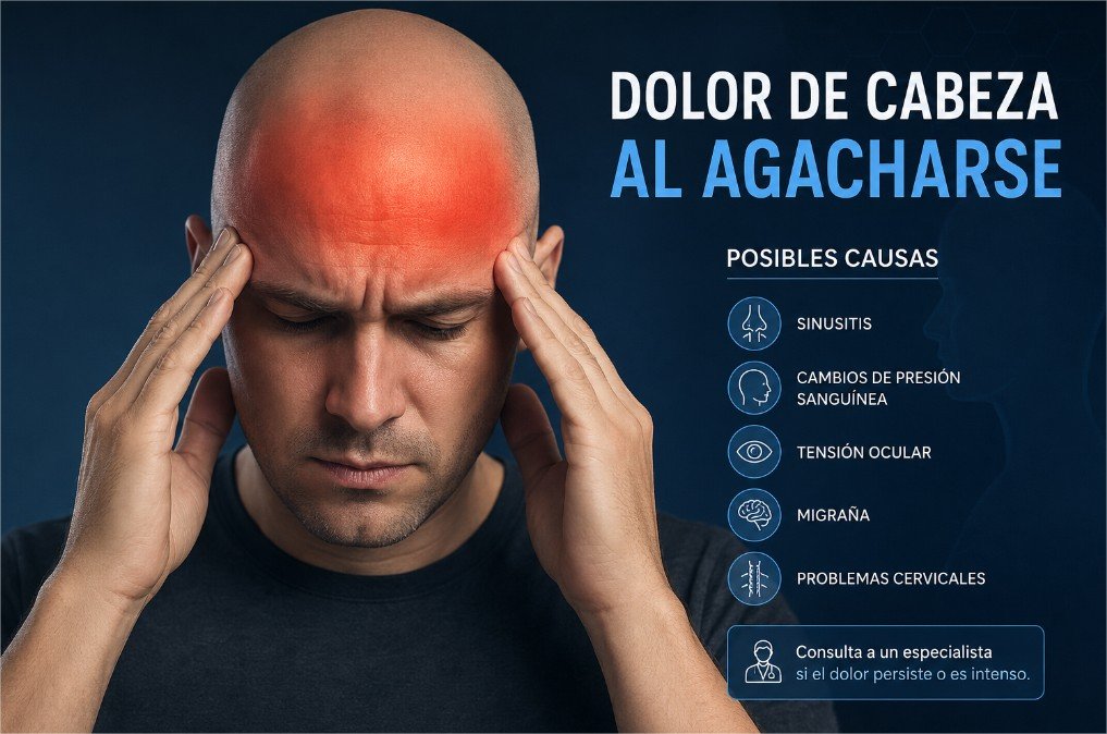 dolor de cabeza al agacharse