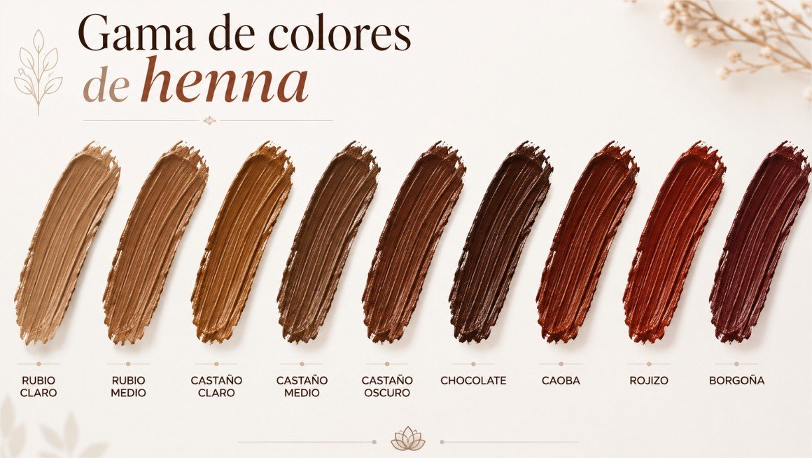 gama de colores de henna para cejas ideal